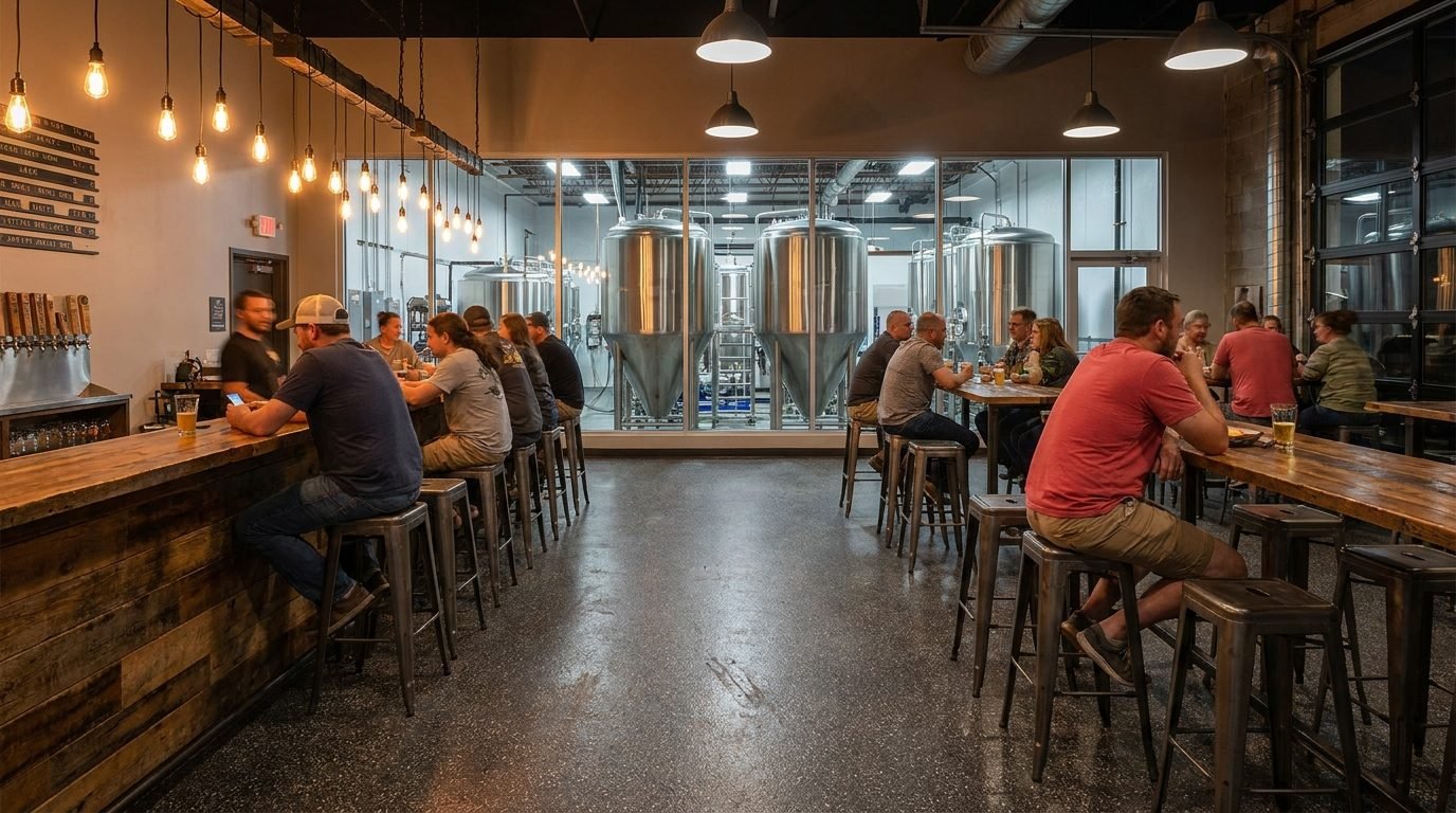 Brewery, Winery & Food/Beverage Facility flooring project in Carmel Indiana