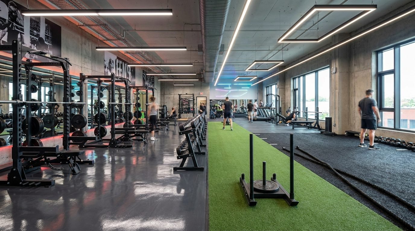 Gym & Fitness Facility flooring project in Carmel Indiana