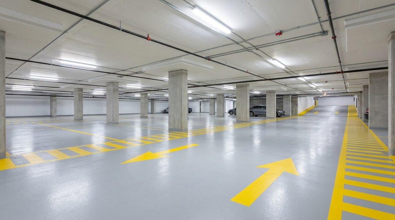 Parking Garage & Structure flooring project in Carmel Indiana